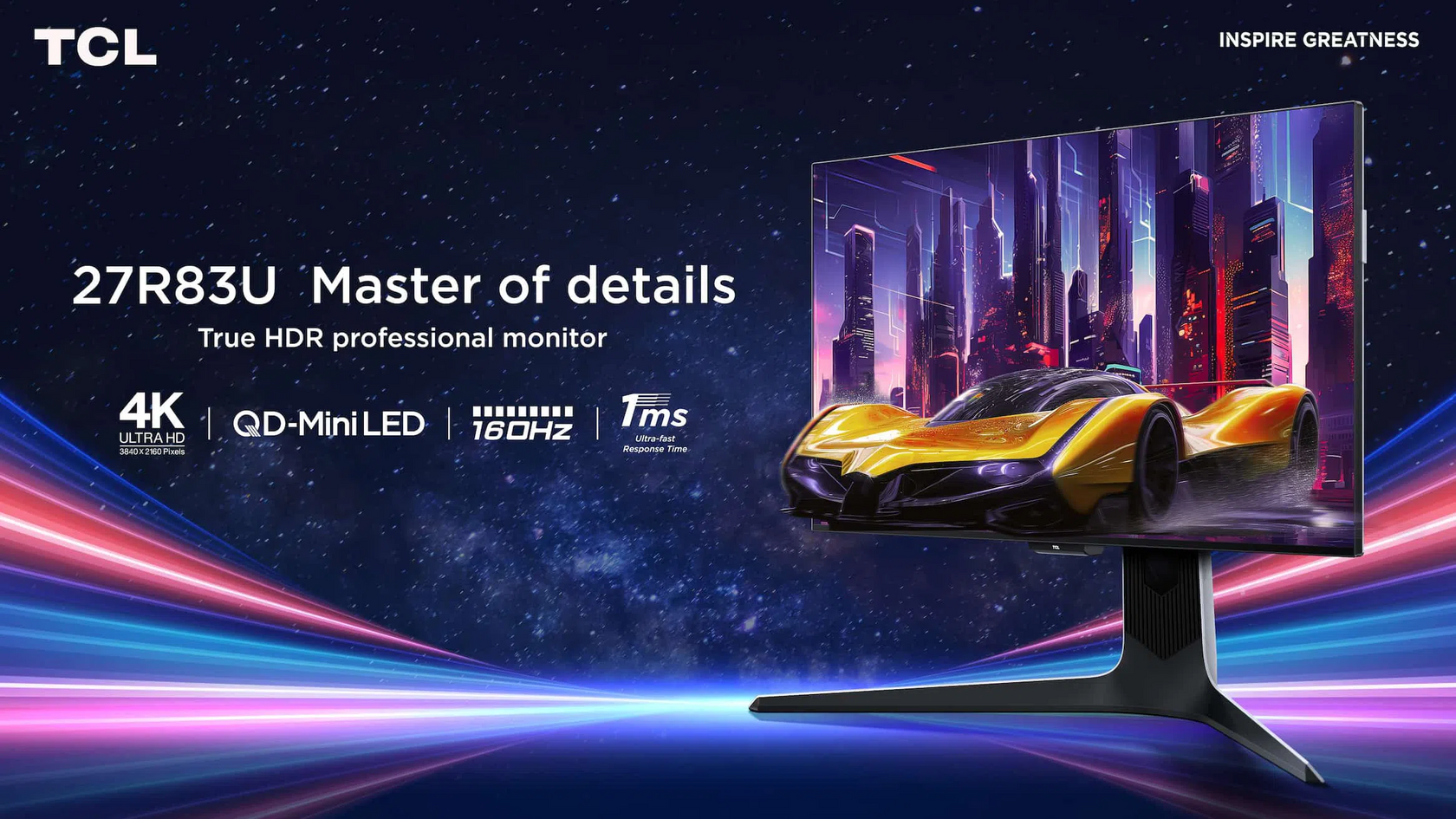 Products I Monitors I TCL 27R83U Gaming Monitor